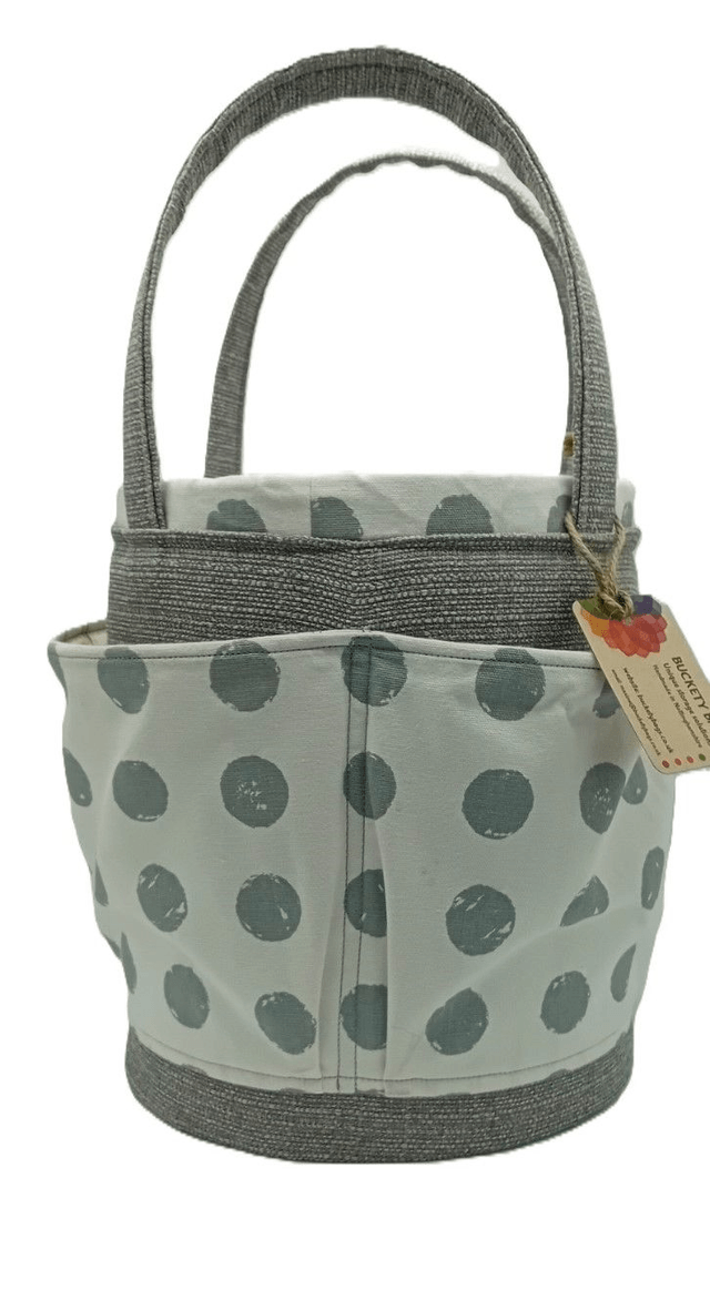 Large Bucket Storage Bag Grey Spot Polka Dot Crafters projects Beauty products multipurpose