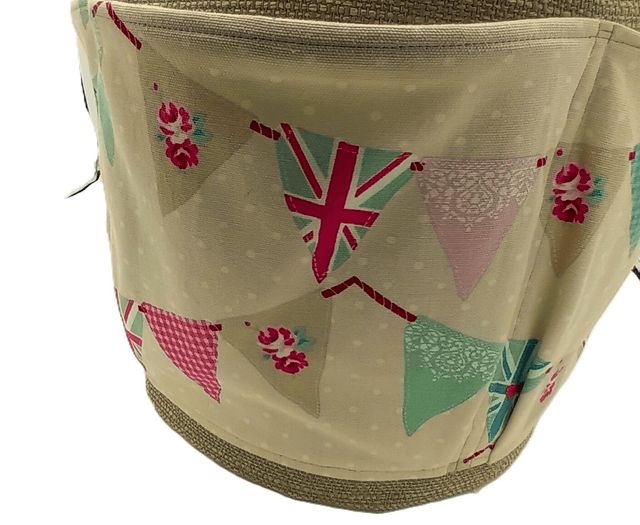 Large Bucket Bag Bunting Print for Hobby Crafts Knitting Crochet and Multipurpose Storage