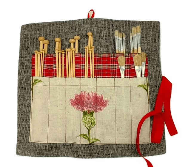 Storage Wrap Craft Tools Crochet Hooks Knitting Needles Pencil Case Artist Brush Roll