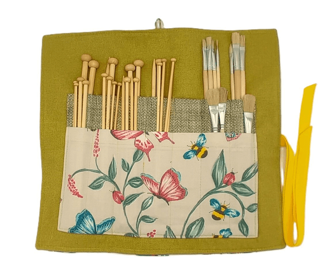 Storage Wrap Craft Tools Crochet Hooks Knitting Needles Pencil case Artist Brush Roll