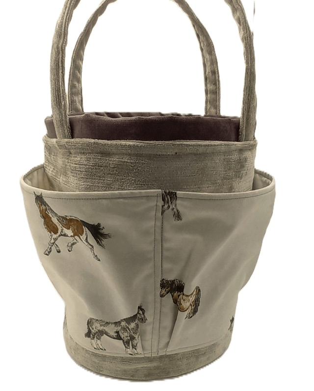 Large Bucket Bag Horse and Pony for Hobby Crafts Knitting Crochet and Multipurpose Storage