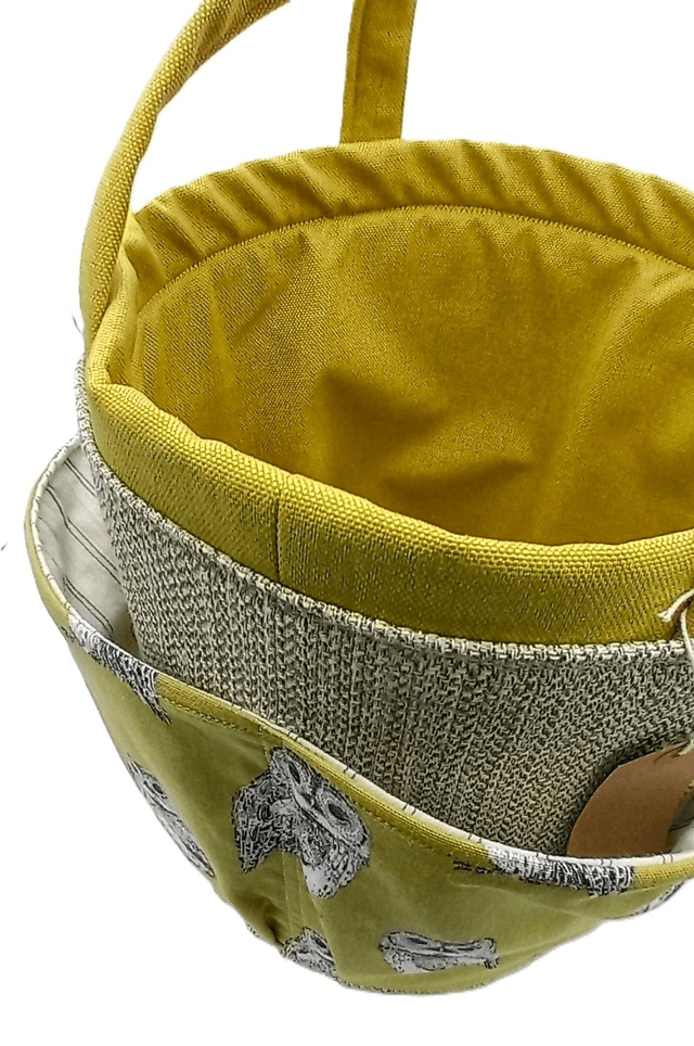 Large Bucket Bag Owl Print Fabric for Multipurpose Storage Knitting Crochet Crafts 