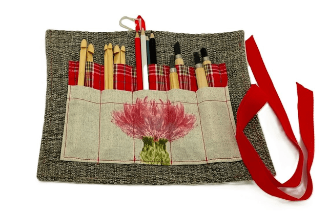 Storage Wrap Craft Tools Crochet Hooks Knitting Needles Pencil Case Artist Brush Roll