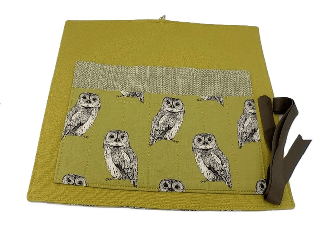 Storage Wrap Craft Tools Crochet Hooks Knitting Needle Case Pencils Artist Paint Brush Roll