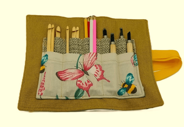 Storage Wrap Craft Tools Crochet Hooks Knitting Needles Pencil case Artist Brush Roll