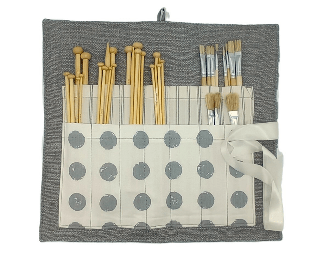 Storage Wrap Craft Tools Crochet Hooks Knitting Needles Pencil case Artist Paint Brush Roll