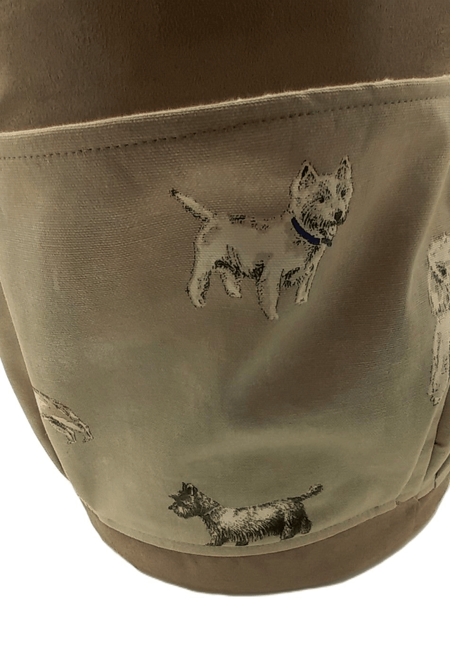 Large Bucket Bag Dog Print Design for Hobby Crafts Knitting Crochet and Multipurpose Storage