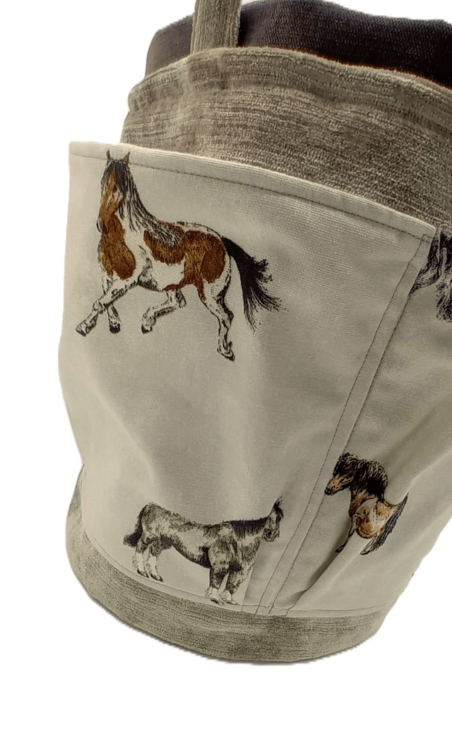 Large Bucket Bag Horse and Pony for Hobby Crafts Knitting Crochet and Multipurpose Storage