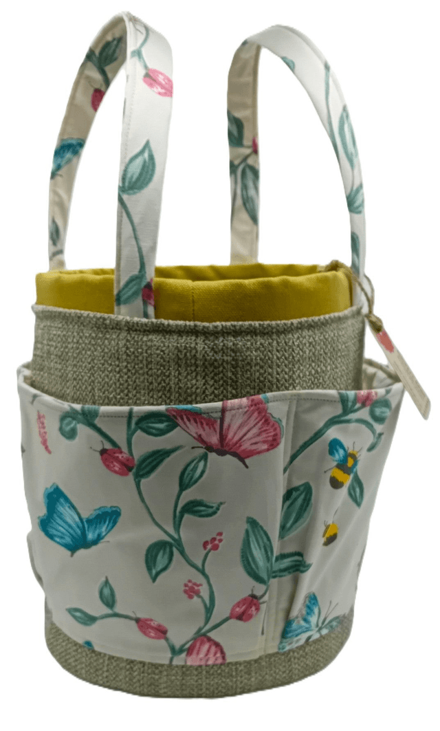 Large Bucket Bag Butterfly and Bee for Hobby Crafts Knitting Crochet and Multipurpose Storage