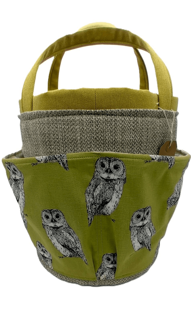 Large Bucket Bag Owl Print Fabric for Multipurpose Storage Knitting Crochet Crafts 