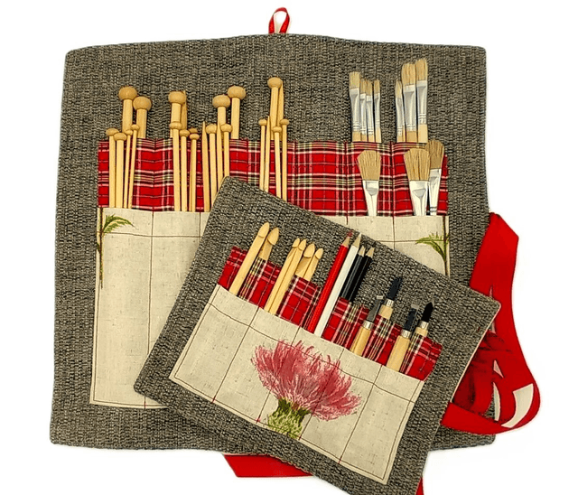 Storage Wrap Craft Tools Crochet Hooks Knitting Needles Pencil Case Artist Brush Roll